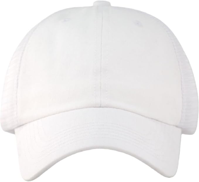 All-White Mesh Trucker Hat – Adjustable Snapback