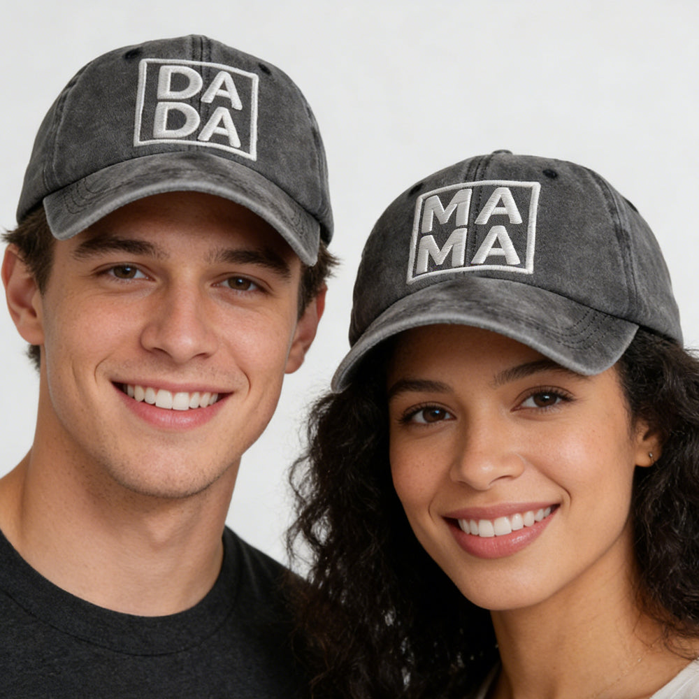 Set Of 2 Pcs Dada Mama Couples Hats,New Parents Wedding Gifts Baseball Caps Dad And Mom Hats