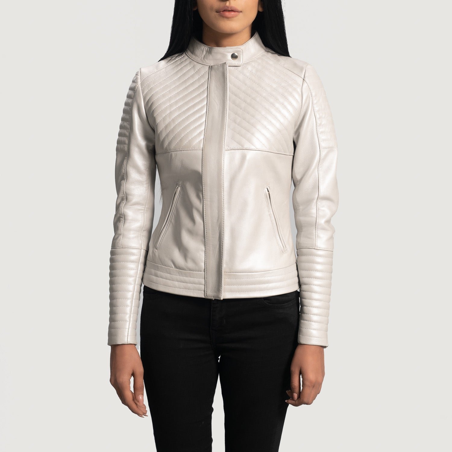 Ice Maiden Silver Leather Jacket