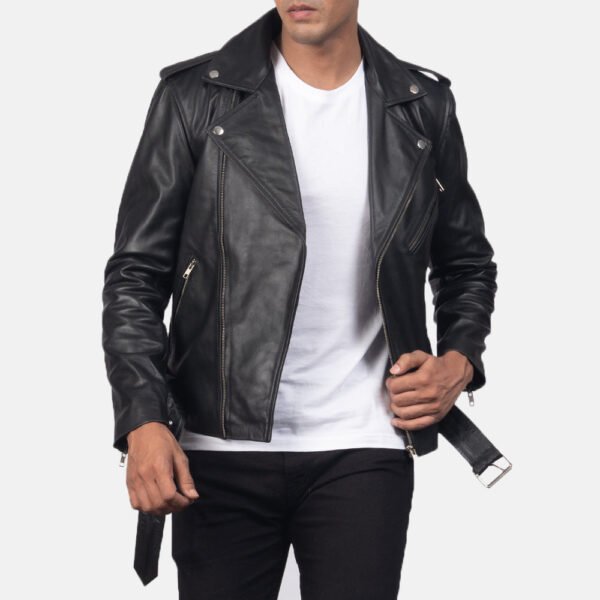 Allaric Alley Black Genuine Leather Biker Jacket