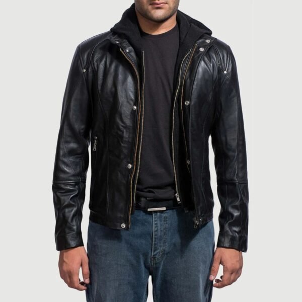 Highschool Black Genuine Leather Varsity Jacket