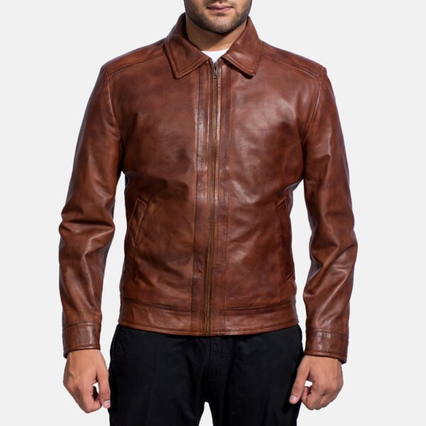 Inferno Brown Genuine Leather Biker Jacket