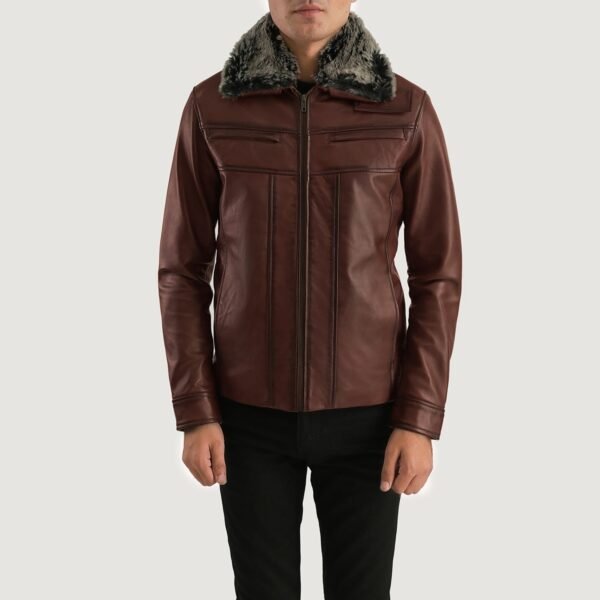 Evan Hart Distressed Brown Real Sheepskin Leather Jacket