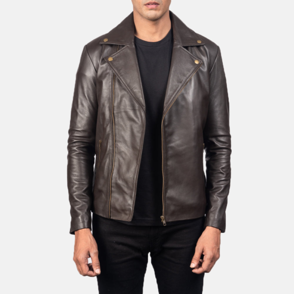 Noah Brown Sheepskin Leather Biker Jacket
