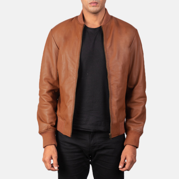 Shane Brown Sheepskin Leather Bomber Jacket